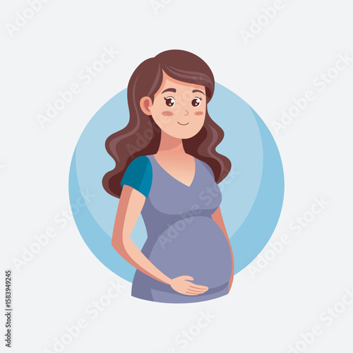  A pregnant lady woman illustrations vector art file 