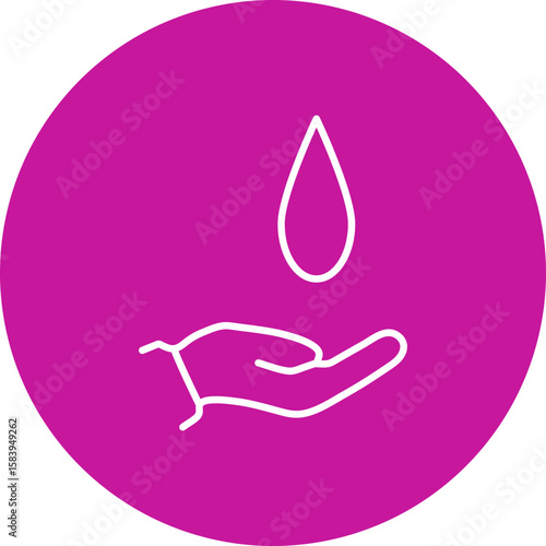 Water Conservation  Vector Pink Circle Icon Design