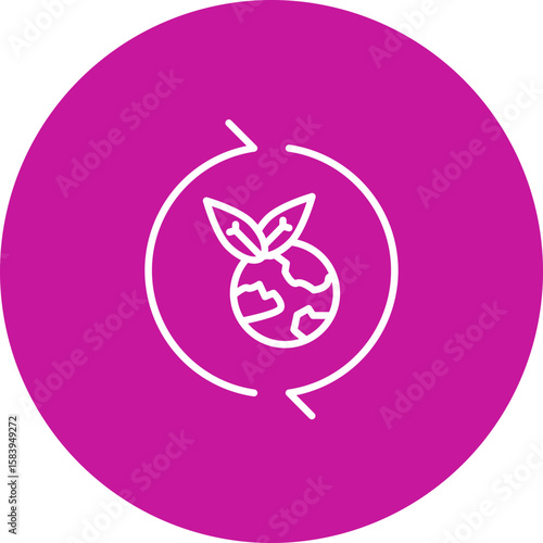 EcoFriendly Products  Vector Pink Circle Icon Design