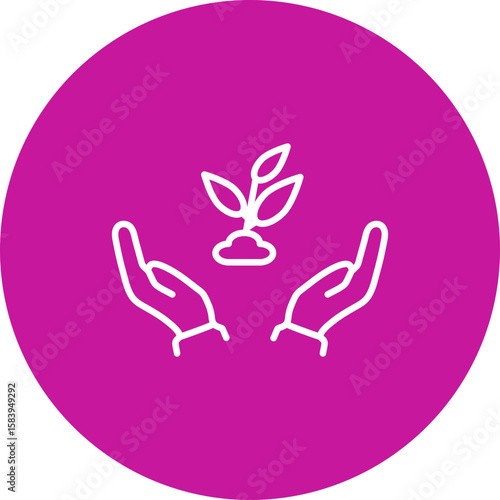Nature Conservation  Vector Pink Circle Icon Design