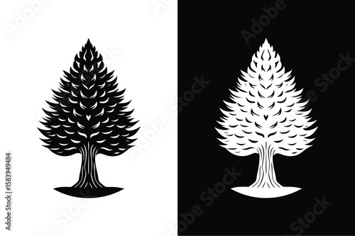 Cypress tree icon isolated vector icon illustration on white background.