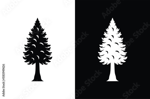 Cypress tree icon isolated vector icon illustration on white background.