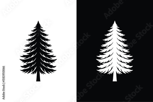 Cedar tree icon isolated vector icon illustration on white background.