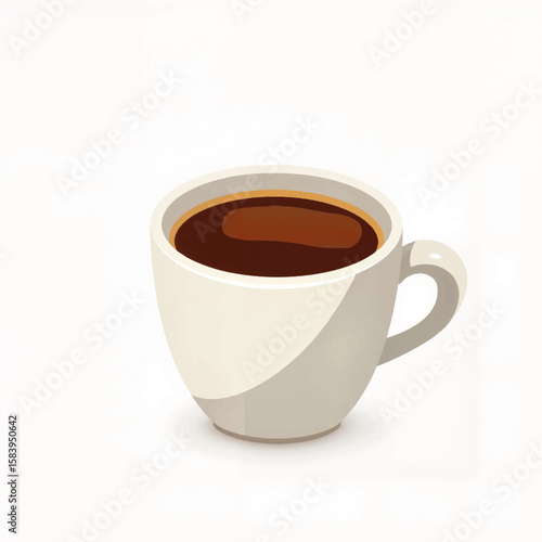 Wallpaper Mural Coffee cup filled with dark beverage on plain light background   Torontodigital.ca