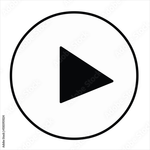 Free Download  Play Button Line Icon Vector - GFXLoad