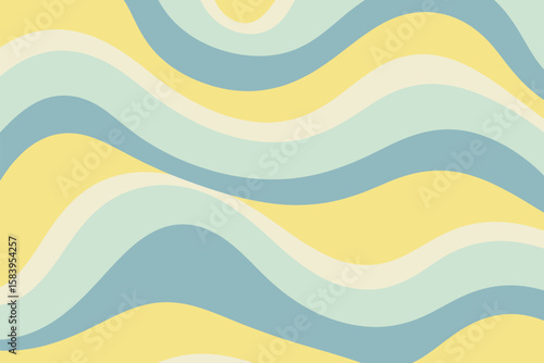 Gentle abstract waves of blue, yellow, and cream create a soothing and visually pleasing artistic backdrop.