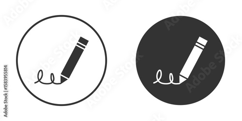 Write icon simple solid style concept. Clipart vectors