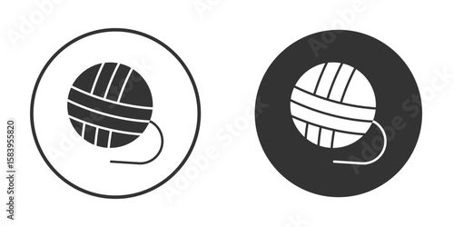 Wool ball icon simple solid style concept. Clipart vectors
