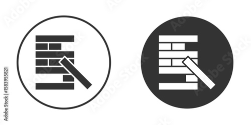 Wooden block icon simple solid style concept. Clipart vectors