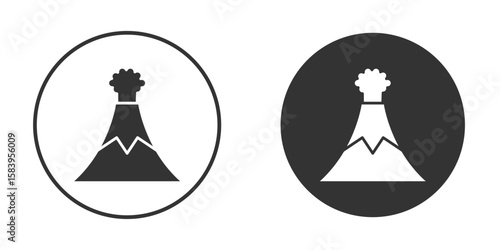 Volcano icon simple solid style concept. Clipart vectors