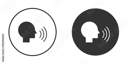 Voice control icon simple solid style concept. Clipart vectors