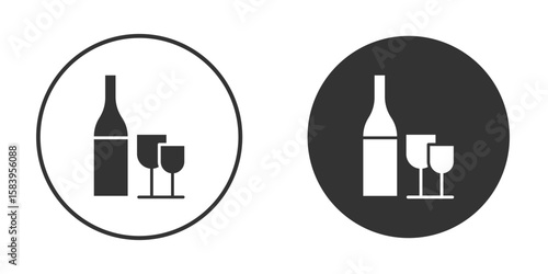 Vodka icon simple solid style concept. Clipart vectors