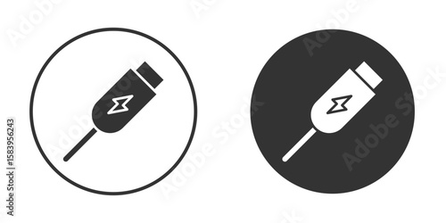 USB type c icon simple solid style concept. Clipart vectors