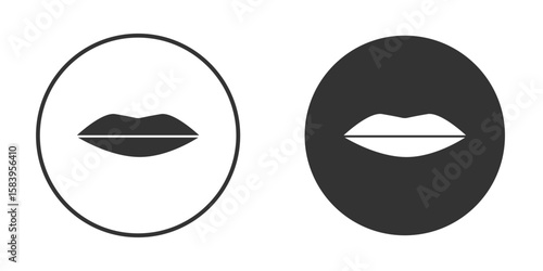 Thin lips icon simple solid style concept. Clipart vectors