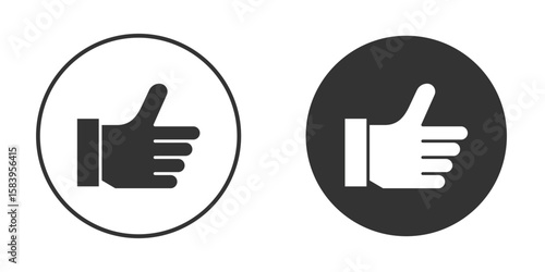 Thumb up icon simple solid style concept. Clipart vectors