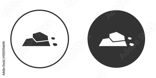Stone icon simple solid style concept. Clipart vectors