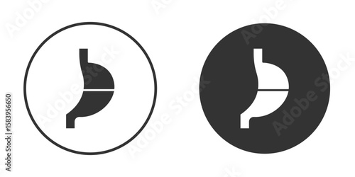 Stomach with Liquids icon simple solid style concept. Clipart vectors