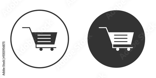 Shopping cart icon simple solid style concept. Clipart vectors