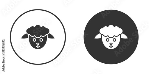 Sheep icon simple solid style concept. Clipart vectors