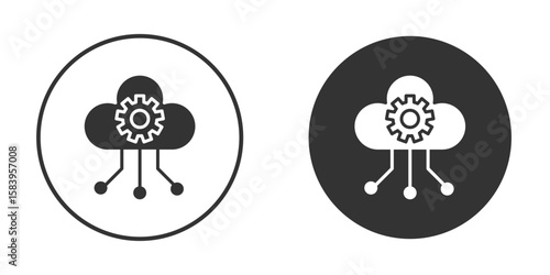 SaaS icon simple solid style concept. Clipart vectors