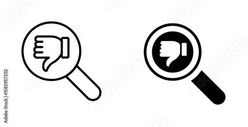Dislike with loupe icon