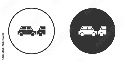 Rear end collision icon simple solid style concept. Clipart vectors