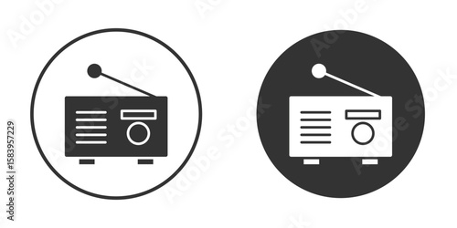 Radio icon simple solid style concept. Clipart vectors