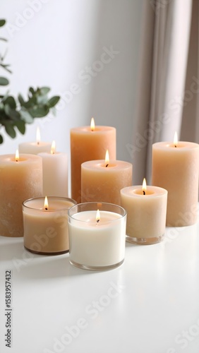 Wallpaper Mural Warm Candlelight Glow in Minimalist Room. Phone Wallpaper Background Torontodigital.ca