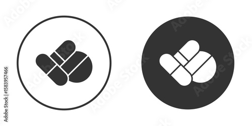 Pills icon simple solid style concept. Clipart vectors