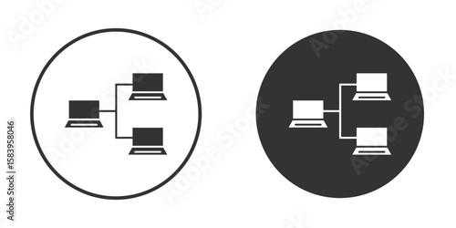 Local network icon simple solid style concept. Clipart vectors
