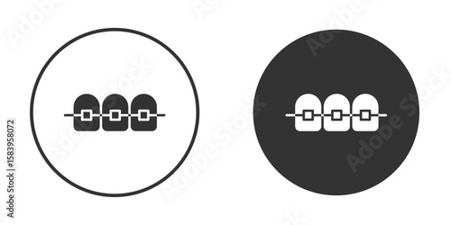 Lingual braces icon simple solid style concept. Clipart vectors