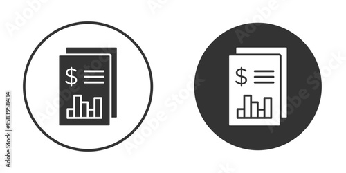 Income statement icon simple solid style concept. Clipart vectors