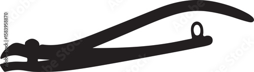  Nail clippers in silhouette full white baackground..