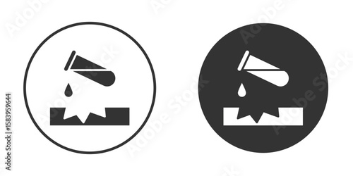 Corrosive substance icon simple solid style concept. Clipart vectors