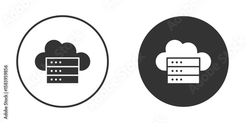Cloud server icon simple solid style concept. Clipart vectors