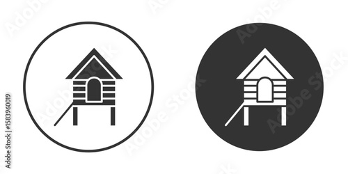 Chicken coop icon simple solid style concept. Clipart vectors