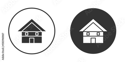 Chalet icon simple solid style concept. Clipart vectors