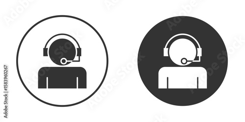 Callcenter icon simple solid style concept. Clipart vectors
