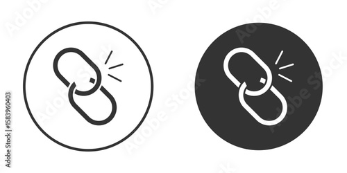 Broken link icon simple solid style concept. Clipart vectors