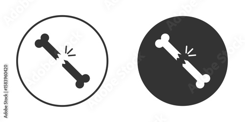 Broken bone icon simple solid style concept. Clipart vectors