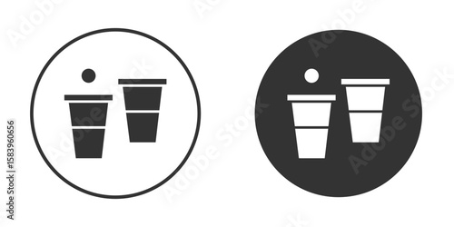 Beer pong icon simple solid style concept. Clipart vectors