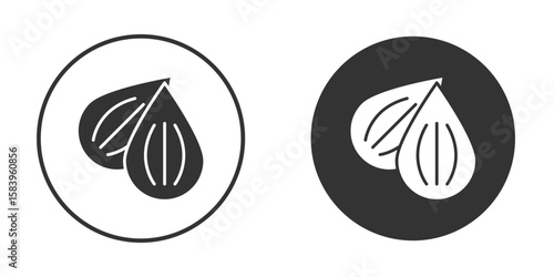 Almond icon simple solid style concept. Clipart vectors