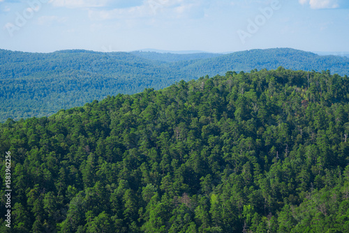 Layers of Ozark mountains in Arkansas. 