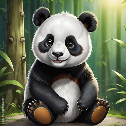 Cute baby panda