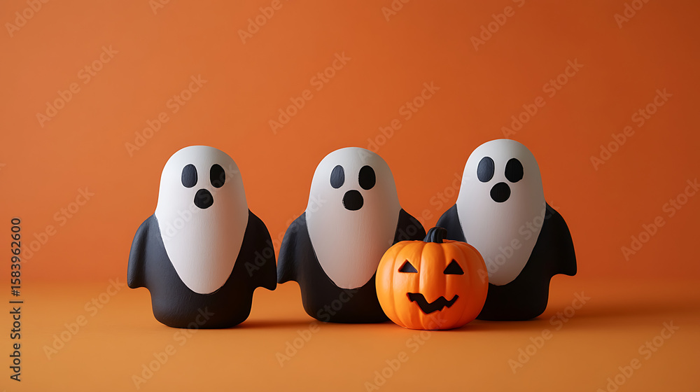 Obraz premium Halloween is a spooky, eerie, and thrilling celebration filled with mysterious, ghostly, and supernatural vibes. It's a night of haunted houses, carved pumpkins, and flickering candles. Children dress