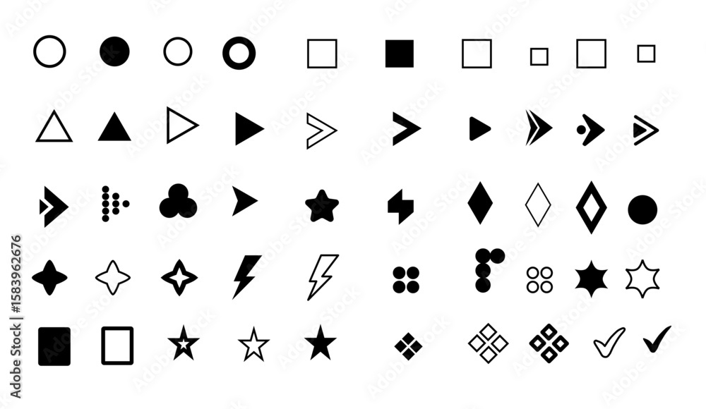 flèche, Bullet List for PowerPoint Presentation, Bullet point collection, arrows set vector illustration. Bullet points arrow collection. Vector illustration. Bullet point collection for presentation