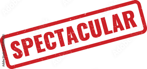 Red Spectacular Rubber Stamp with Grunge Effect on a White Background Isolated Graphic