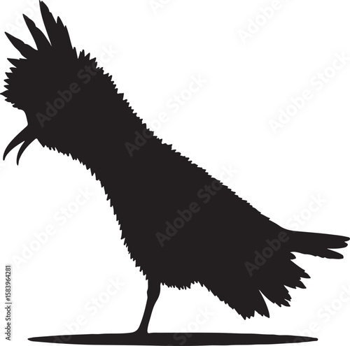 Vector image of a duster in silhouette full white baackground.