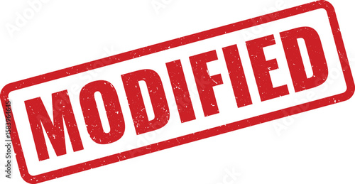 Red Modified Rubber Stamp Impression on White Background Authenticated Document or Marked Status