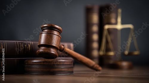 The gavel and legal books symbolizing justice and the law.